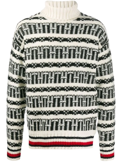 Tommy Hilfiger Fair Isle Oversized Jumper In White