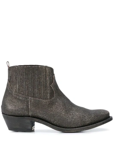 Golden Goose Crosby Sparkle-effect Ankle Boots In Black