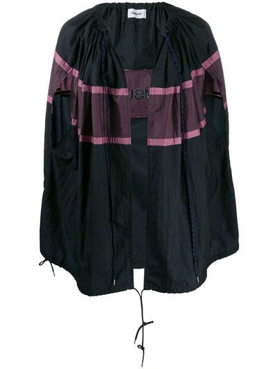 Ambush Drawstring Colour-block Cape In Blue