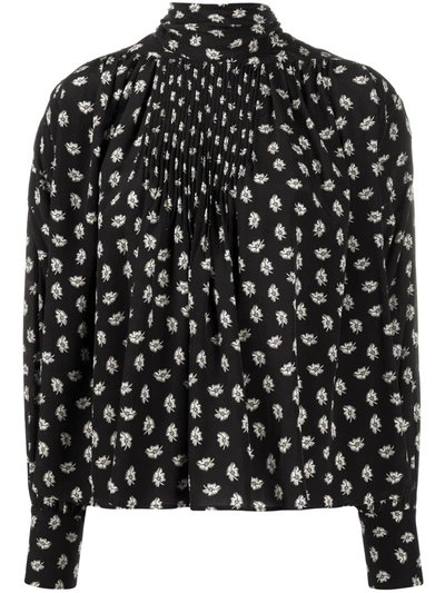 Isabel Marant Floral Print Boxy Blouse In Black