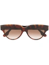 Victoria Beckham Small Bevelled Cat-eye Sunglasses In Brown