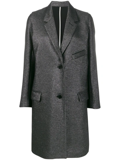 Zadig & Voltaire Marla Lurex Single Breasted Coat In Black