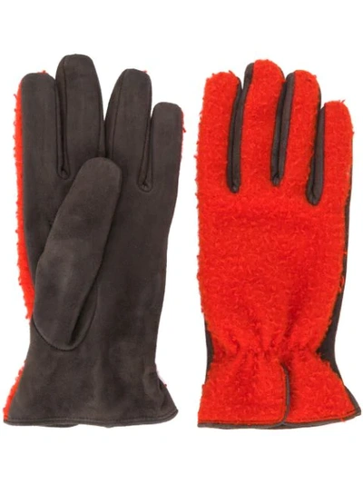 Dell'oglio Paneled Gloves In Red