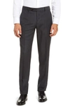 Zanella Parker Flat Front Solid Stretch Wool Trousers In Black