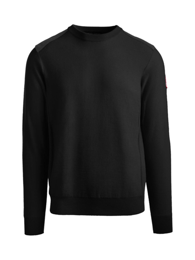 Canada Goose Dartmouth Cordura-panelled Merino Wool Jumper In Black