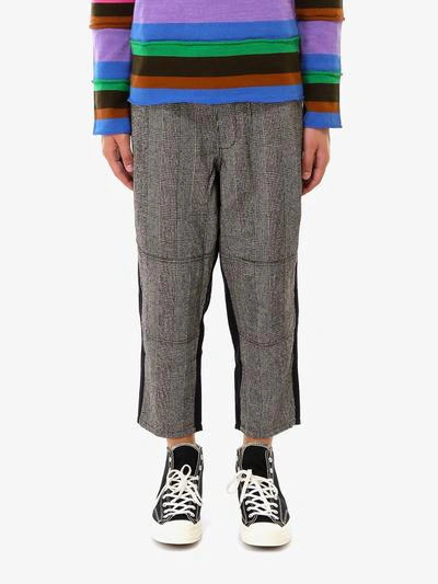 Comme Des Garçons Shirt Prince Of Wales Check Wool Trousers In Black