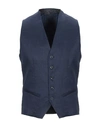 Grey Daniele Alessandrini Vests In Dark Blue