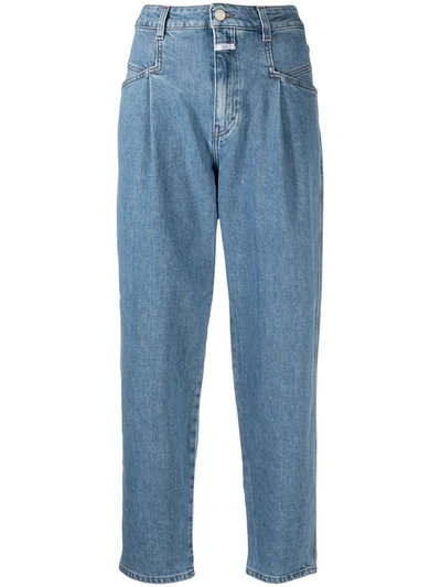 Closed High-rise Tapered Organic Cotton Jeans In Blue