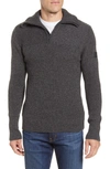 Helly Hansen Marka Half Zip Wool Sweater In Ebony
