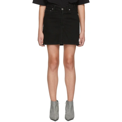 Balenciaga V-waist Denim Mini Skirt In Black
