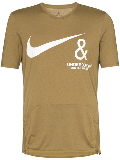 Nike X Undercover Brown Pocket Detail T-shirt In Lichen Brown/ White