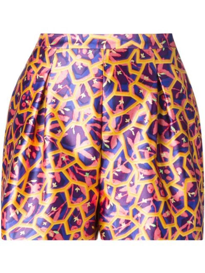 Peter Pilotto Honeycomb Print Shorts In Bright Blue