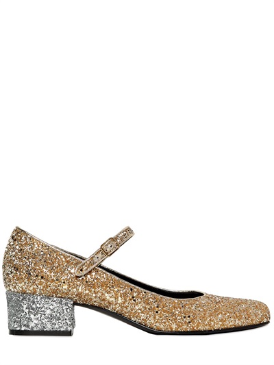 gold glitter mary jane shoes
