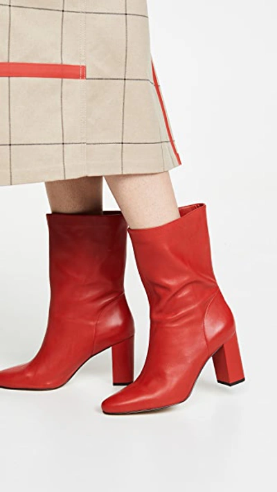 Villa Rouge Loden Boots In Lipsy Red