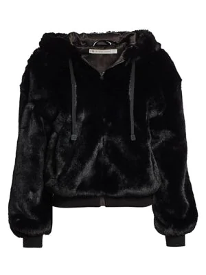 fur faux hoodie
