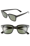 Ray Ban Wayfarer 51mm Polarized Sunglasses In Black/ Dark Green Polar