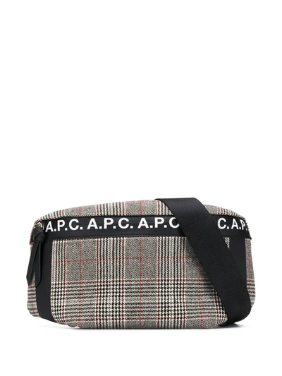 Apc Tweed Banana-shape Belt Bag In Black