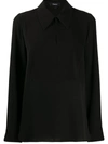 Theory Popover Classic Silk Blouse In Black