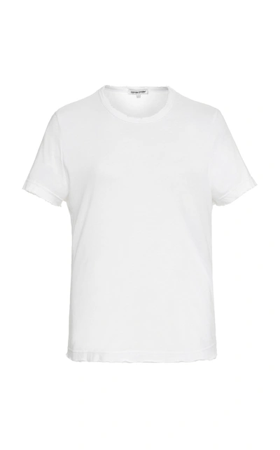 Cotton Citizen Womens White Roundneck Cotton-jersey T-shirt Xs In Vintage Light Grey