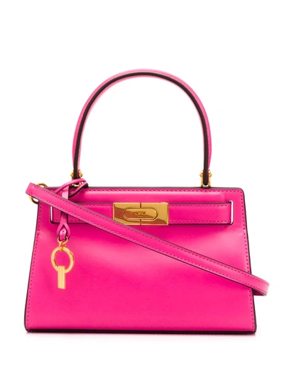 Tory Burch Lee Radziwill Petite Leather Bag In Crazy Pink