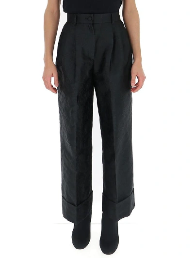 Dolce & Gabbana Flared Cropped Pants In Black