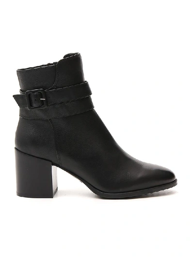 Tod's Buckle Detail Ankle Boots In Black