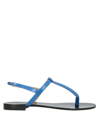 A.testoni Toe Strap Sandals In Blue