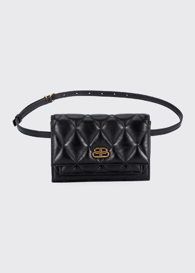 Balenciaga Sharp Quilted Xs Belt Bag In Black