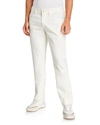 Loro Piana Men's Quarona Linen-cotton 5-pocket Pants In Optical White