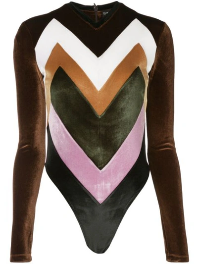 Y/project Colour Block Velvet Body In Brown