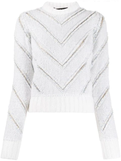 Y/project Slashed Mohair Sweater In White