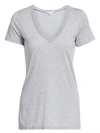 Splendid Kate V-neck Tee In Heather Gray