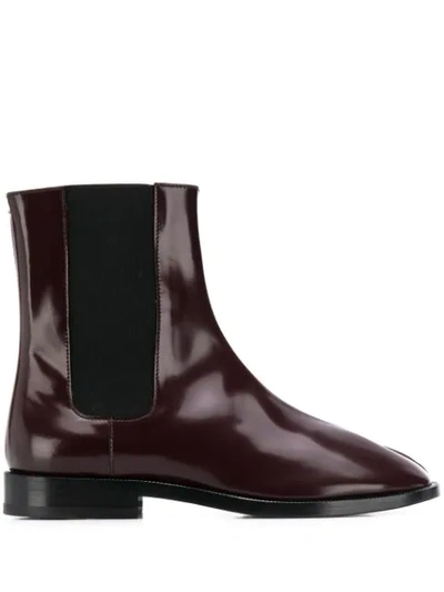 Maison Margiela Tabi Split-toe Leather Chelsea Boots In Potent Purple