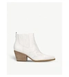 Sam Edelman Winona Crocodile-embossed Leather Ankle Boots In Cream