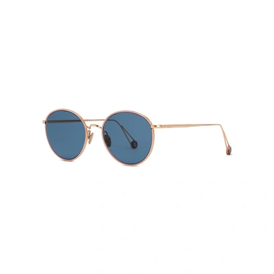 Ahlem Place De La Madeleine Oval-frame Sunglasses In Blue And Other