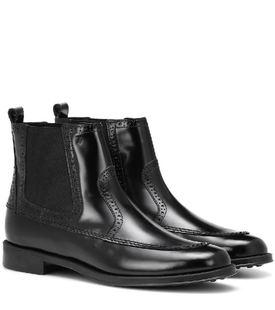 Tod's Ankle Boots In Leather In Black