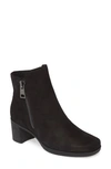 Munro Devon Bootie In Black Pebbled Nubuck Leather