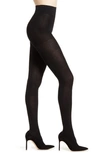 Falke Family Cotton 94 Opaque Tights In 3009 Black