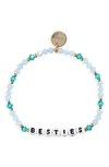 Little Words Project Besties Beaded Stretch Bracelet In Blue/ White