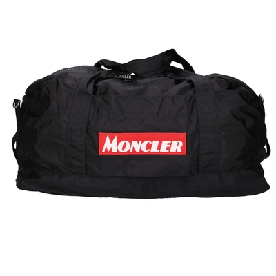 Moncler Unisex Sportbag Nivelle Nylon Logo Patch Black