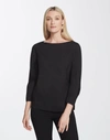 Lafayette 148 Petite Italian Stretch Cotton June Blouse In Black