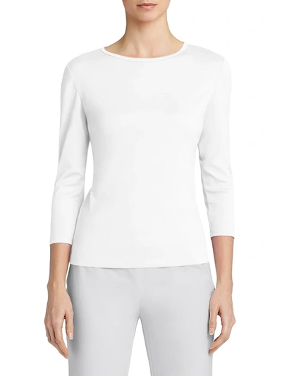 Lafayette 148 Three-quarter Sleeve Tee In White