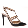 Valentino Garavani Pumps Rockstud Ankle Strap 10 Cm Heel In Bicolor And With Micro Studs In Black