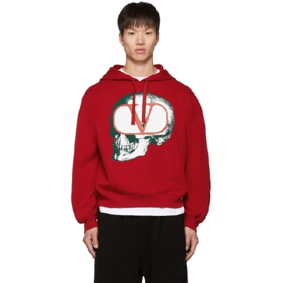 Valentino 红色 Undercover 联名 Go Skull 连帽衫 In Red