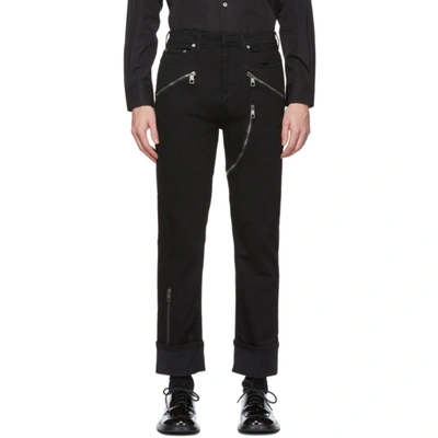 Neil Barrett Black Multi-zip Skinny Jeans In 01 Black
