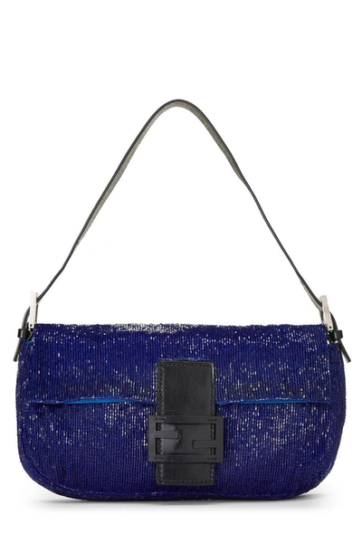 Pre-owned Fendi Blue Beaded Baguette