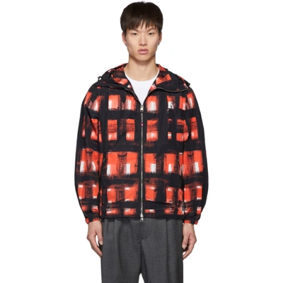 Alexander Mcqueen Black And Red Painted Check Jacket In 1062 Blkred