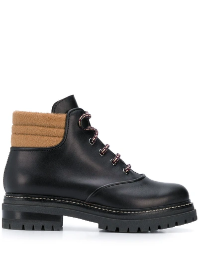 Max Mara Hiking Style Boots In Black