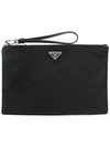 Prada Vela Clutch Bag In Black