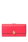 Alexander Mcqueen Continental Leather Skull Wallet In Ox-red